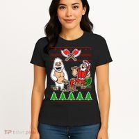 Lumberjack Santa Ugly Christmas Sweater Women's T-Shirt thumb 4