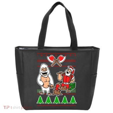 Lumberjack Santa Ugly Christmas Sweater Tote Bag