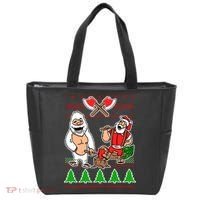 Lumberjack Santa Ugly Christmas Sweater Tote Bag thumb 0