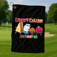 Lunch Is Calling And I Must Go Golf Towel thumb 1