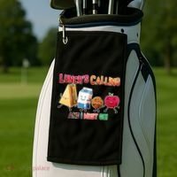 Lunch Is Calling And I Must Go Golf Towel thumb 2