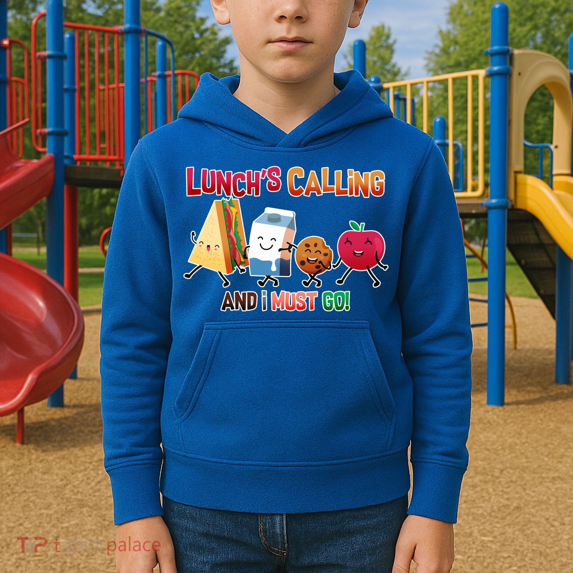 Lunch Is Calling And I Must Go Kids Hoodie