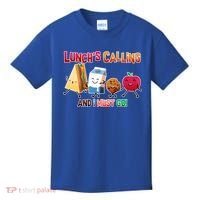 Lunch Is Calling And I Must Go Kids T-Shirt thumb 0