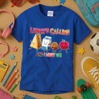 Lunch Is Calling And I Must Go Kids T-Shirt thumb 3