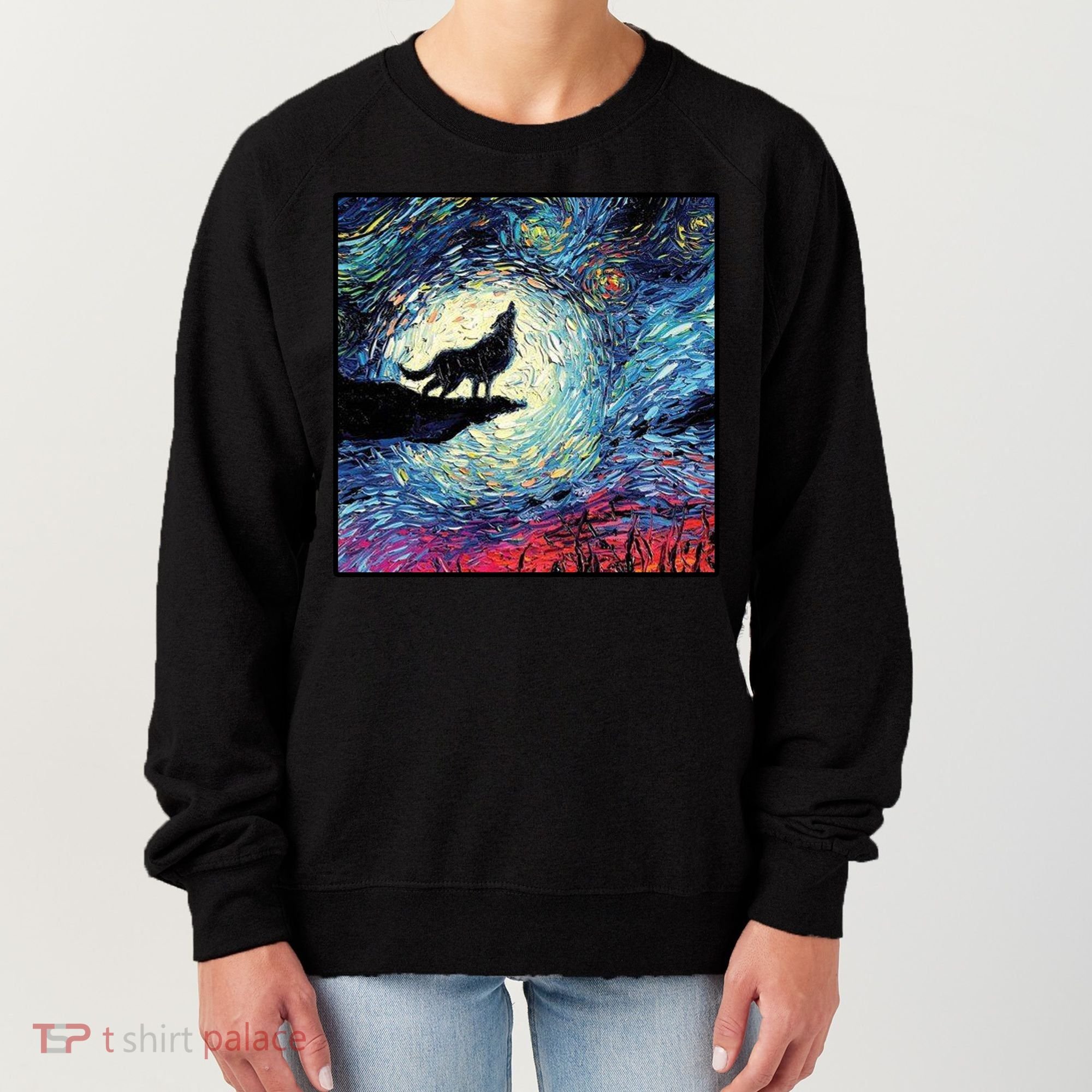 Lupine Night Howl Wolf Moon Women's Sweatshirt