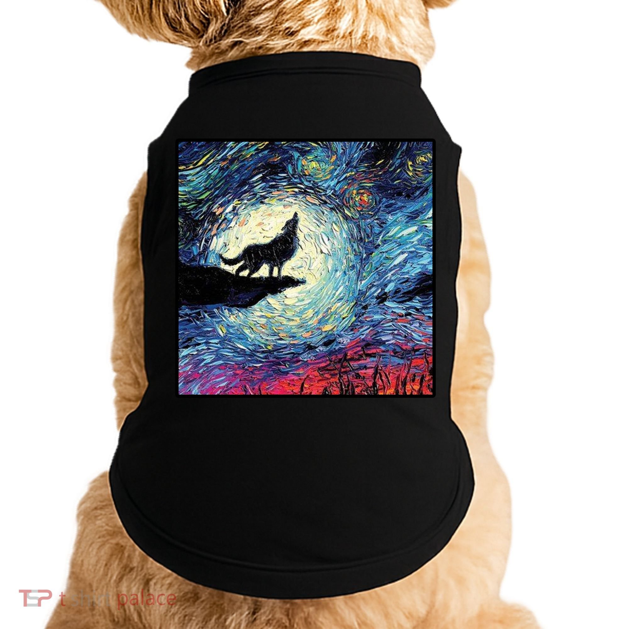 Lupine Night Howl Wolf Moon Doggie Tank