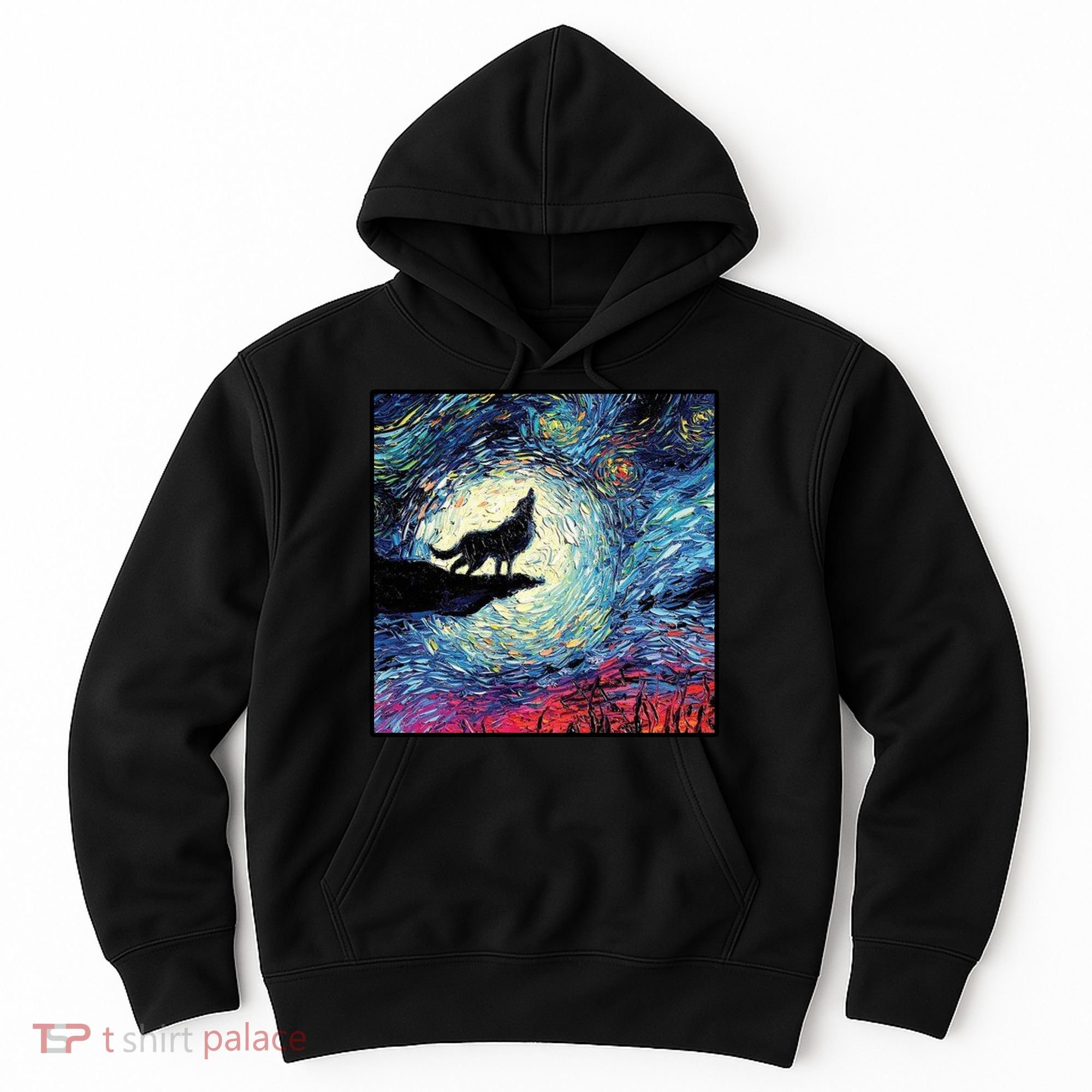 Lupine Night Howl Wolf Moon Hoodie
