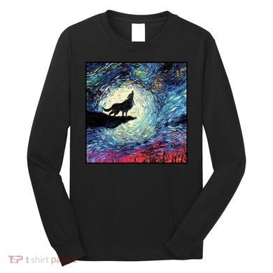 Lupine Night Howl Wolf Moon Long Sleeve Shirt
