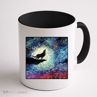 Lupine Night Howl Wolf Moon Coffee Mug thumb 1