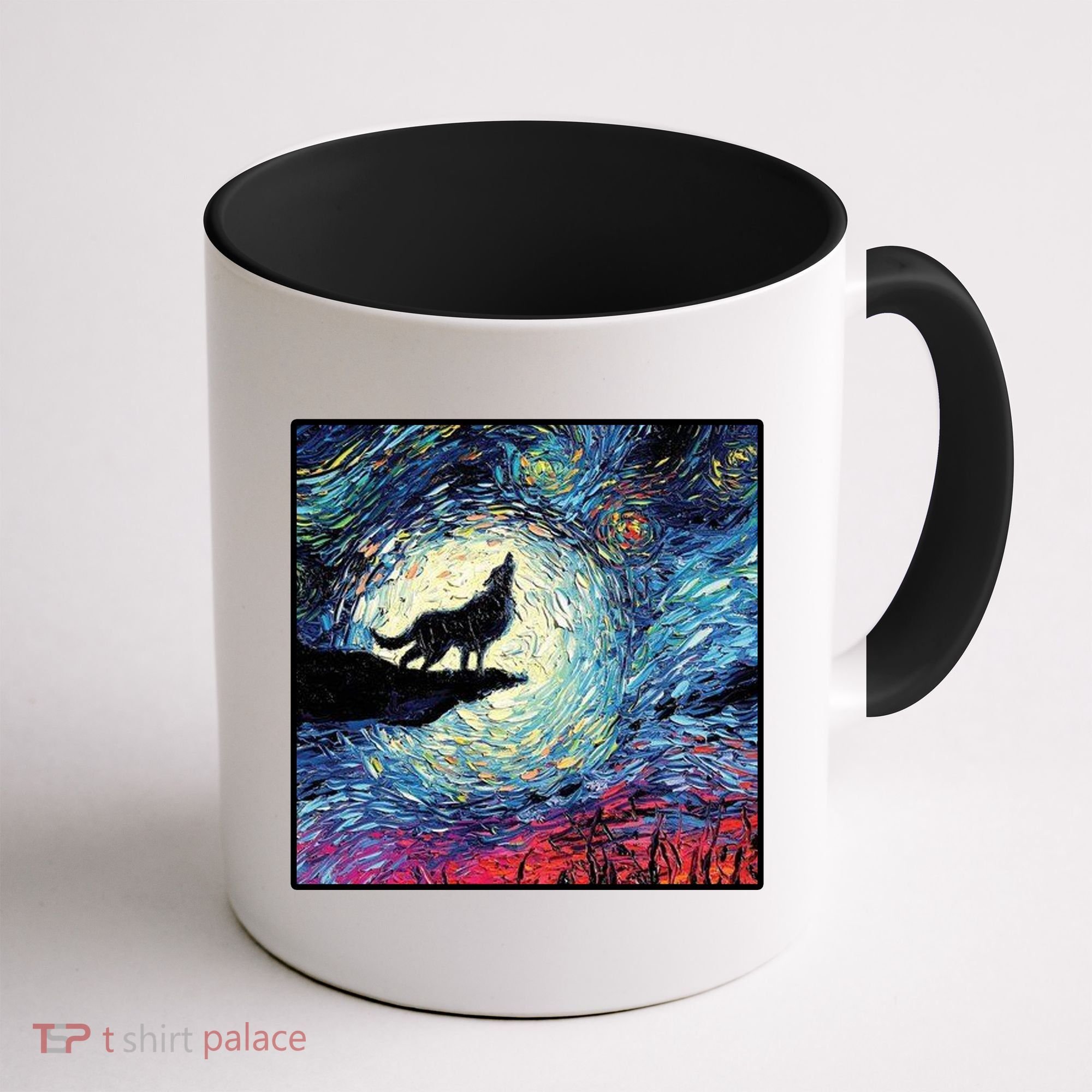 Lupine Night Howl Wolf Moon Coffee Mug