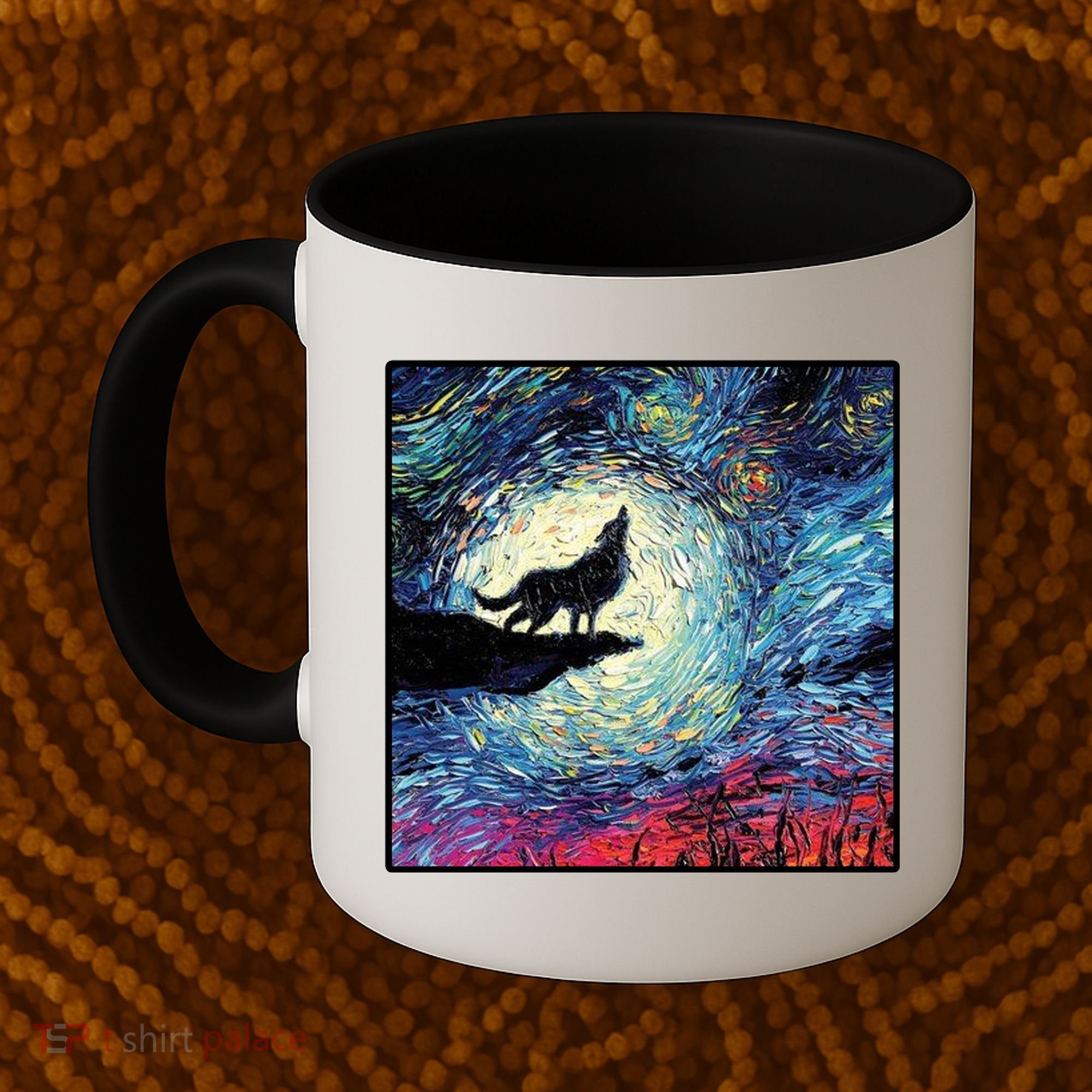 Lupine Night Howl Wolf Moon Coffee Mug