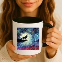 Lupine Night Howl Wolf Moon Coffee Mug thumb 3