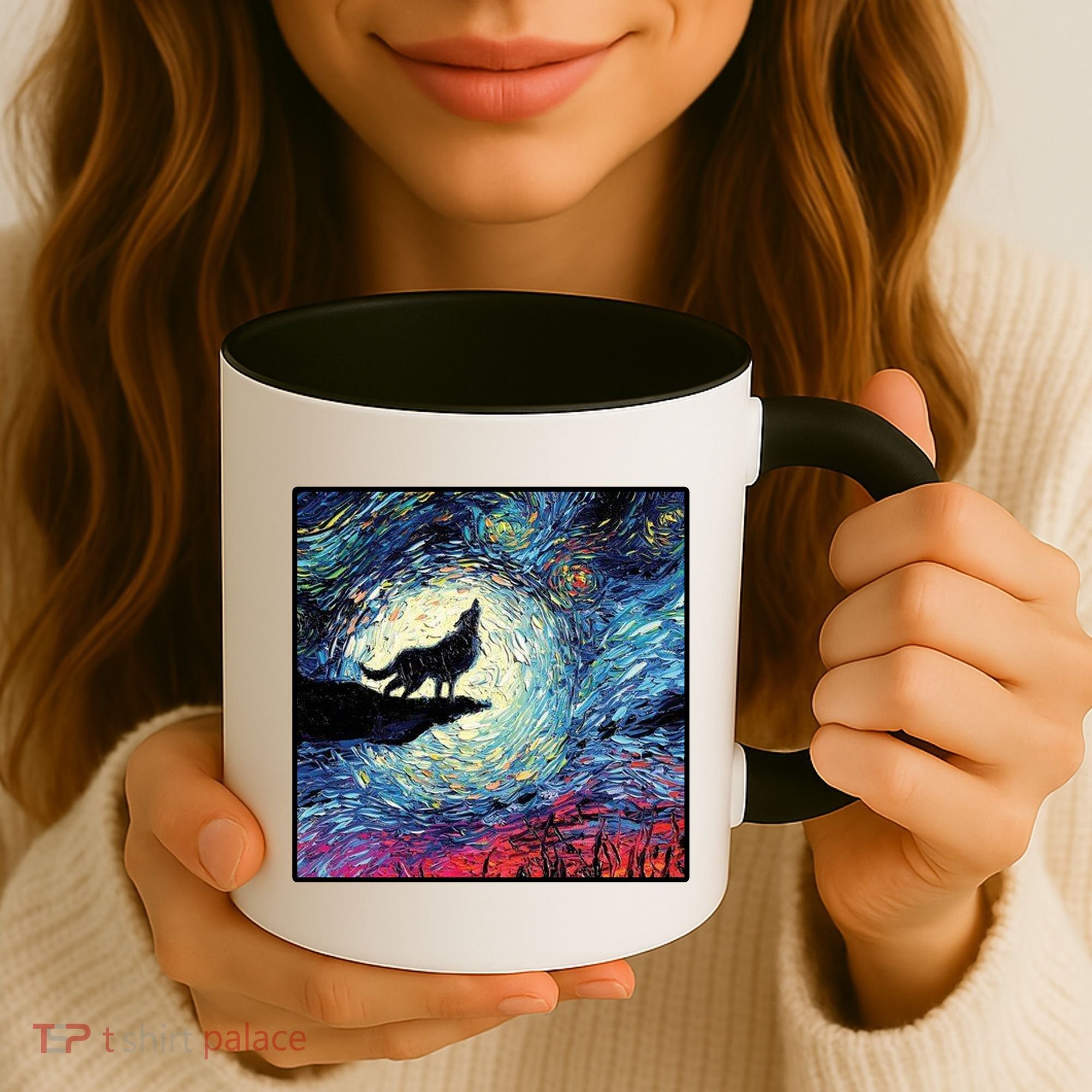 Lupine Night Howl Wolf Moon Coffee Mug