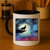 Lupine Night Howl Wolf Moon Coffee Mug thumb 4