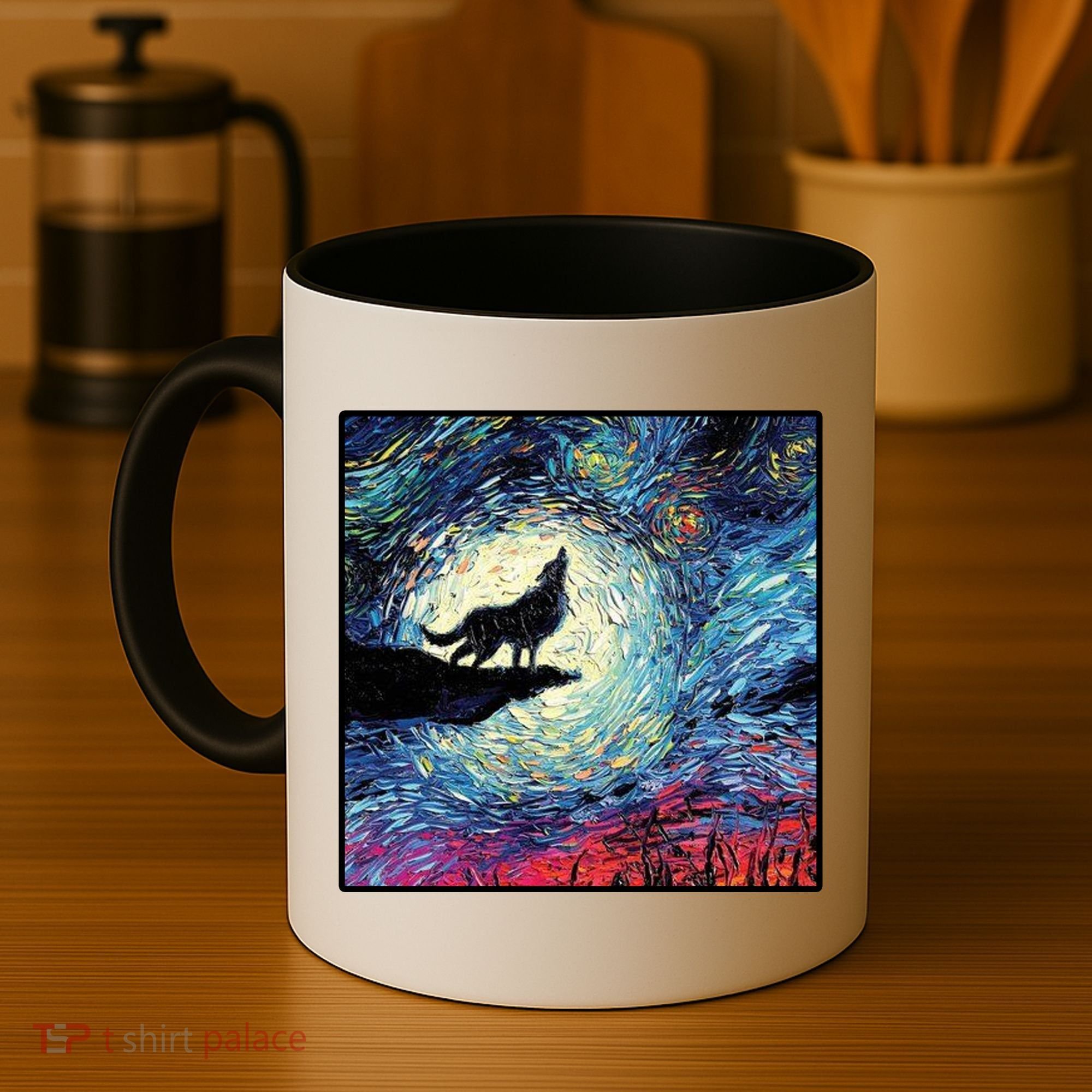 Lupine Night Howl Wolf Moon Coffee Mug
