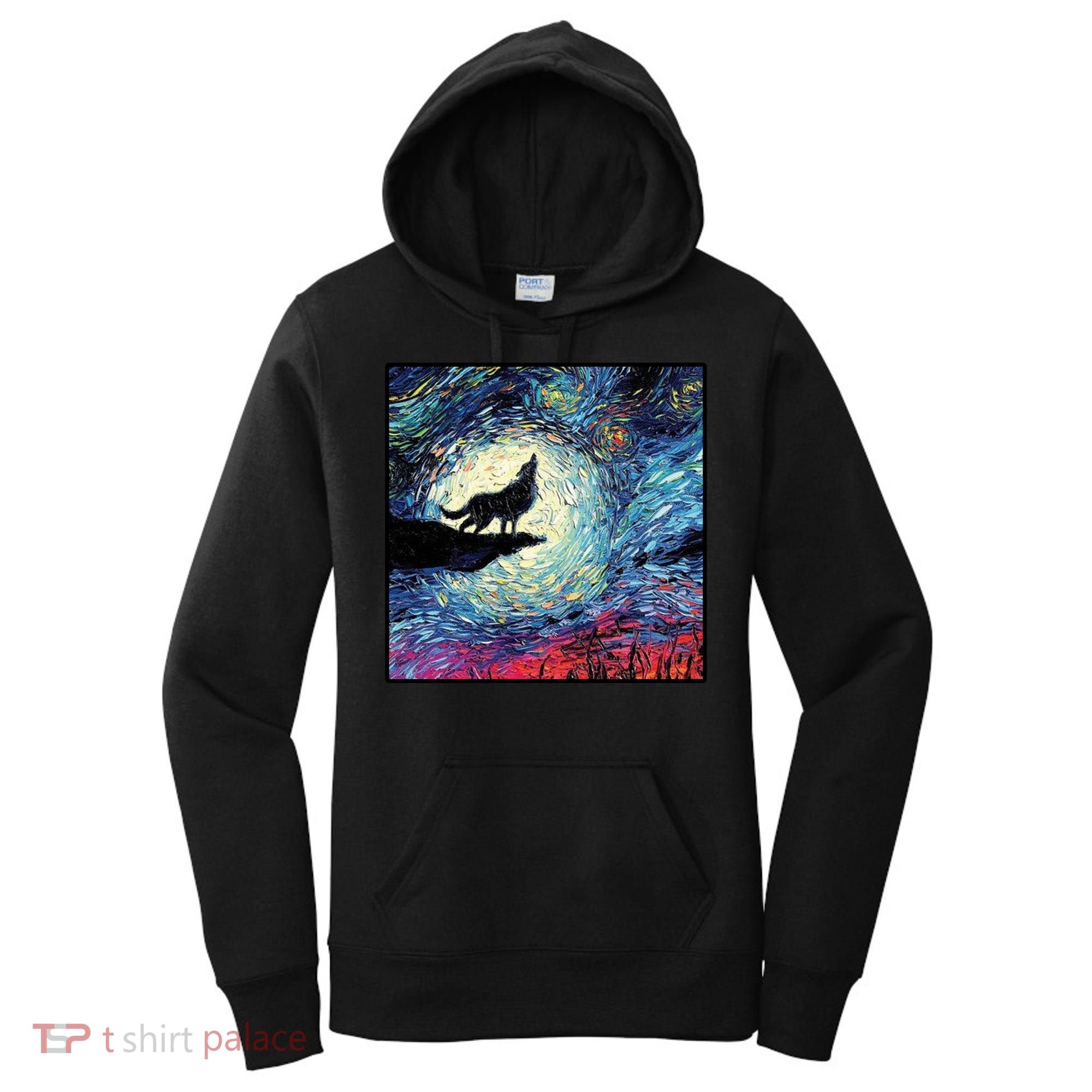 Lupine Night Howl Wolf Moon Women's Hoodie