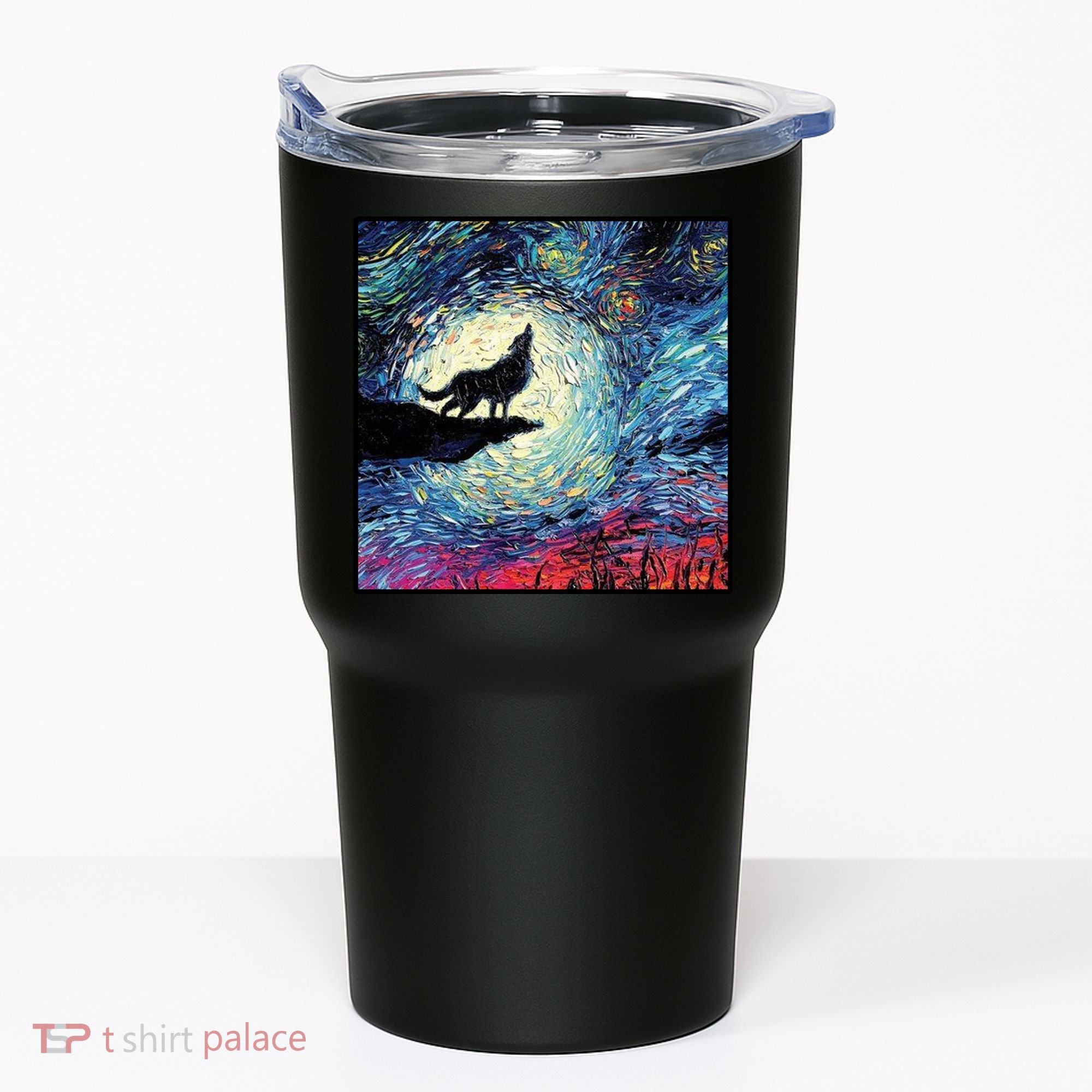 Lupine Night Howl Wolf Moon Tumbler