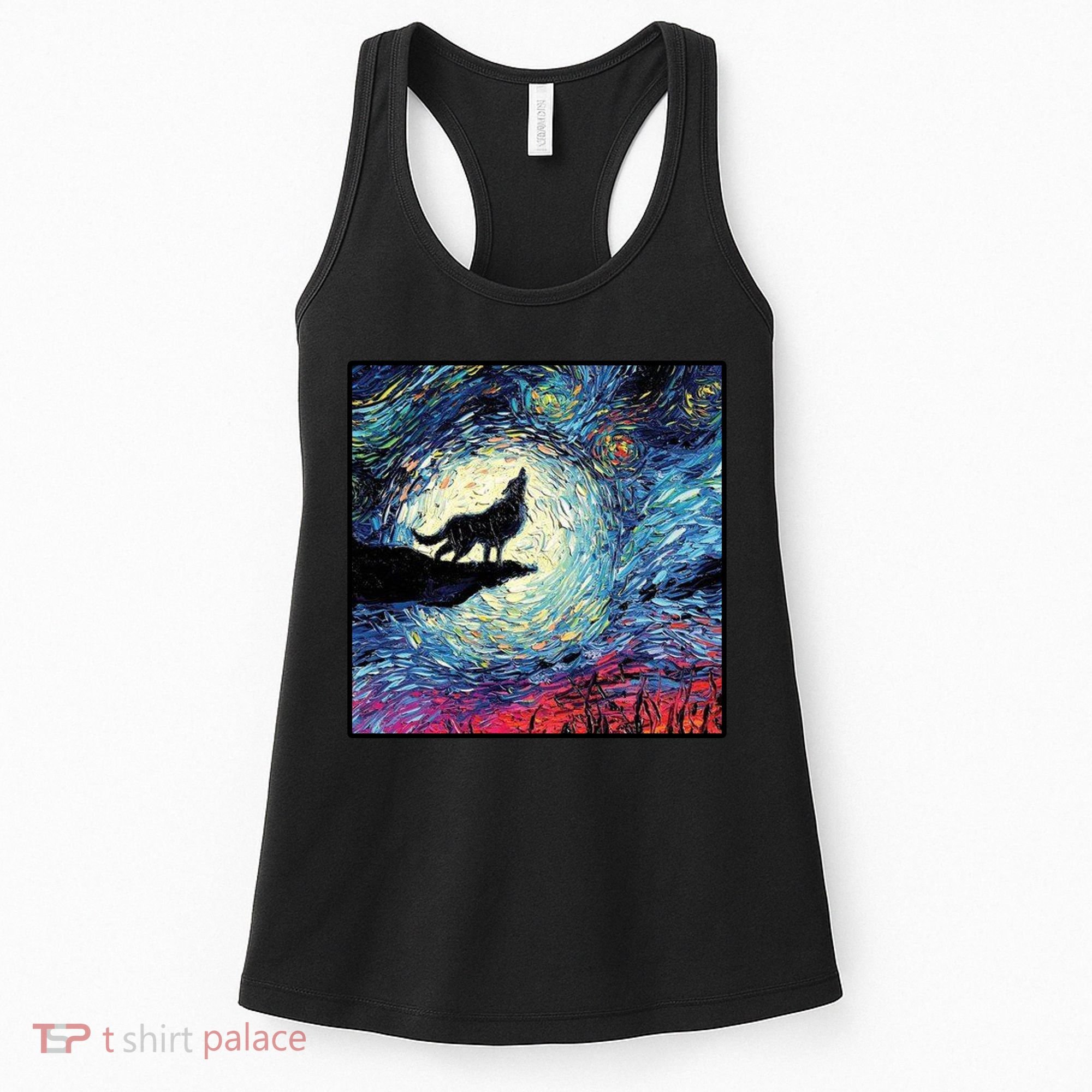 Lupine Night Howl Wolf Moon Women's Tank Top