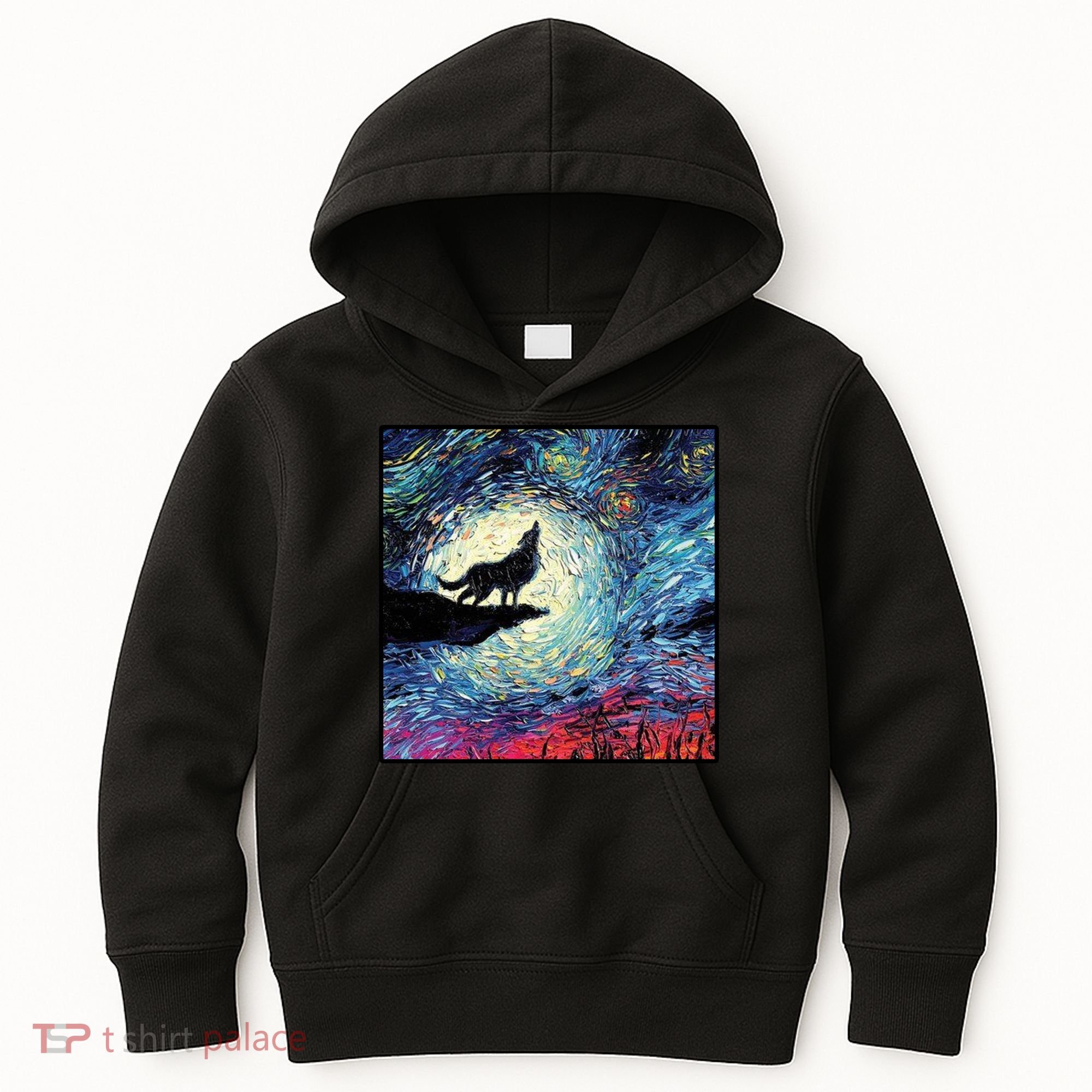 Lupine Night Howl Wolf Moon Kids Hoodie