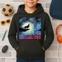 Lupine Night Howl Wolf Moon Kids Hoodie thumb 2