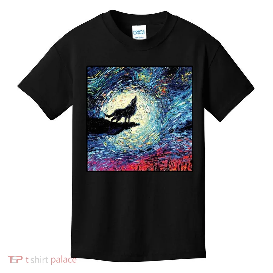 Lupine Night Howl Wolf Moon Kids T-Shirt