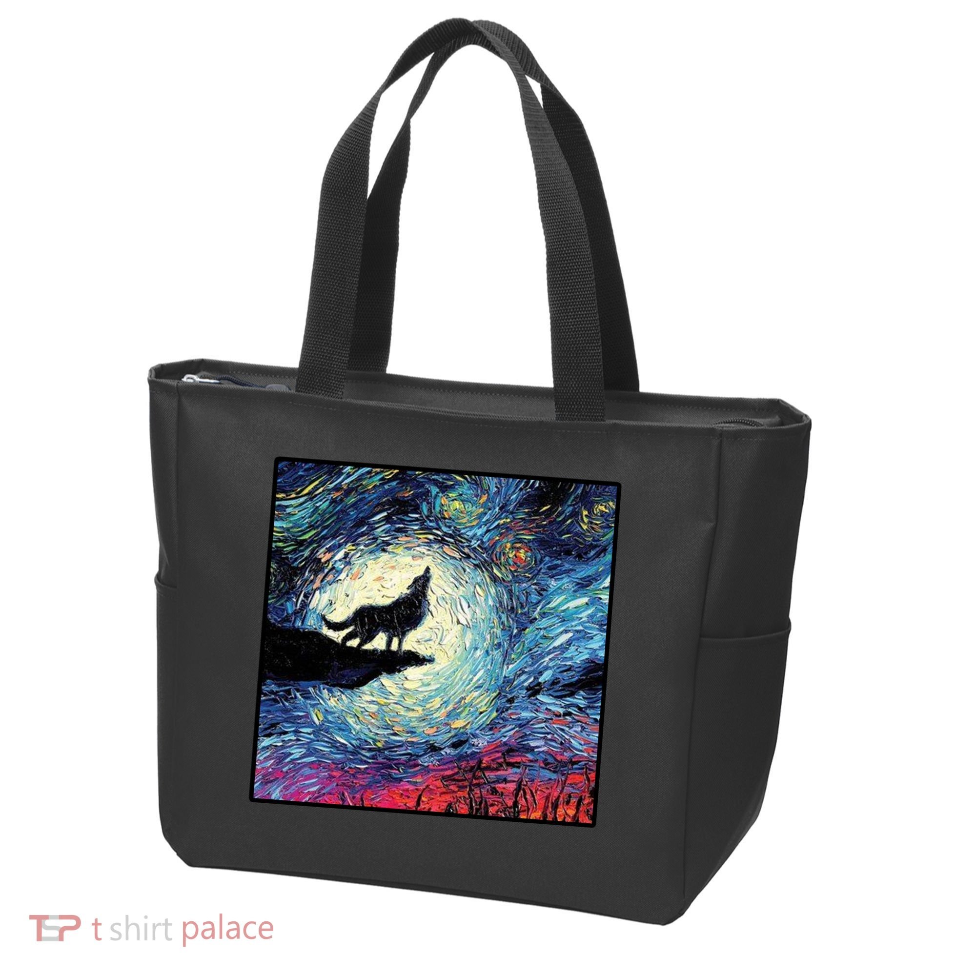 Lupine Night Howl Wolf Moon Tote Bag