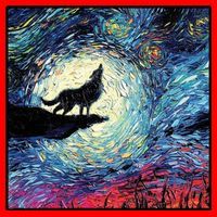 Lupine Night Howl Wolf Moon Santa Hat thumb 1