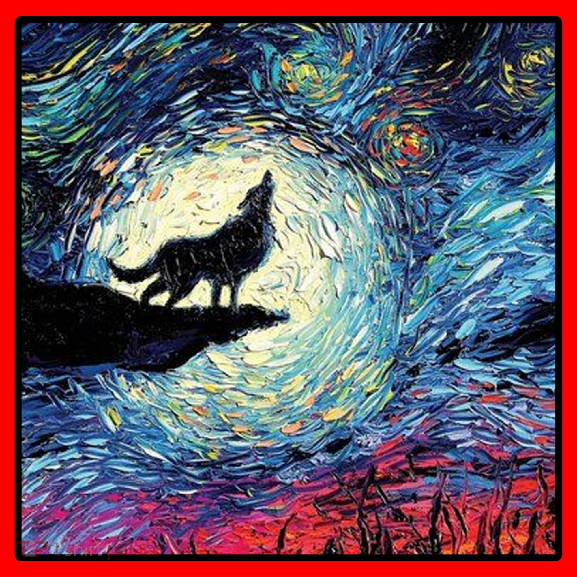 Lupine Night Howl Wolf Moon Santa Hat