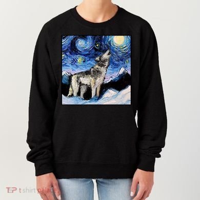 Lupine Night Wolf Painting Women's Sweatshirt
