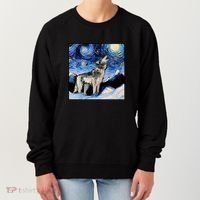Lupine Night Wolf Painting Women's Sweatshirt thumb 0