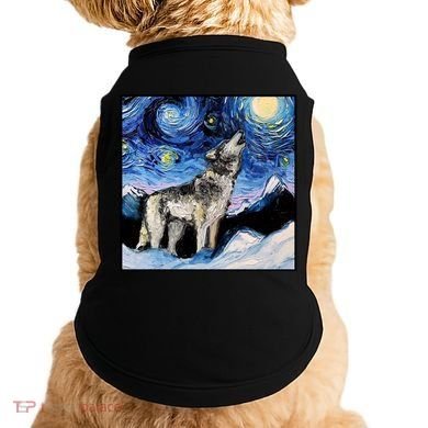 Lupine Night Wolf Painting Doggie Tank