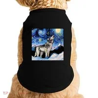 Lupine Night Wolf Painting Doggie Tank thumb 0