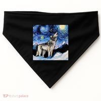 Lupine Night Wolf Painting USA-Made Doggie Bandana thumb 0