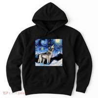 Lupine Night Wolf Painting Hoodie thumb 0