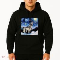 Lupine Night Wolf Painting Hoodie thumb 2