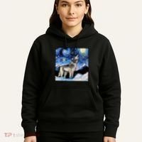 Lupine Night Wolf Painting Hoodie thumb 5