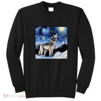 Lupine Night Wolf Painting Sweatshirt thumb 0