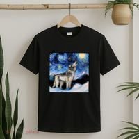 Lupine Night Wolf Painting T-Shirt thumb 2
