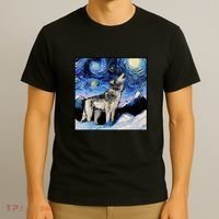 Lupine Night Wolf Painting T-Shirt thumb 3