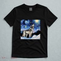 Lupine Night Wolf Painting T-Shirt thumb 5