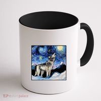 Lupine Night Wolf Painting Coffee Mug thumb 1