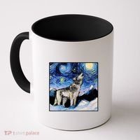 Lupine Night Wolf Painting Coffee Mug thumb 0