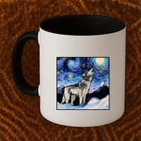 Lupine Night Wolf Painting Coffee Mug thumb 2