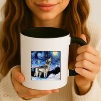Lupine Night Wolf Painting Coffee Mug thumb 3