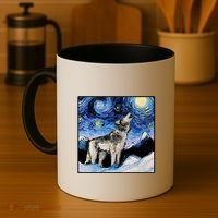 Lupine Night Wolf Painting Coffee Mug thumb 4