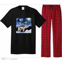 Lupine Night Wolf Painting Pajama Set thumb 0