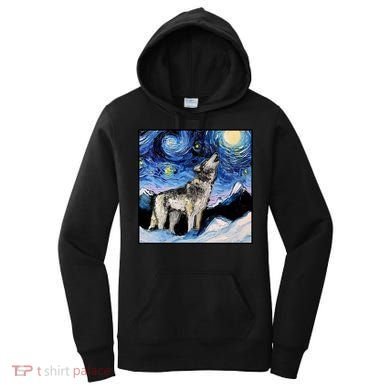 Lupine Night Wolf Painting Women's Hoodie