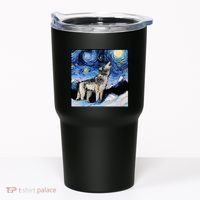 Lupine Night Wolf Painting Tumbler thumb 0