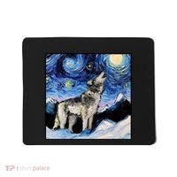 Lupine Night Wolf Painting Mousepad thumb 0