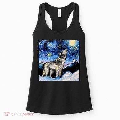 Lupine Night Wolf Painting Women's Tank Top